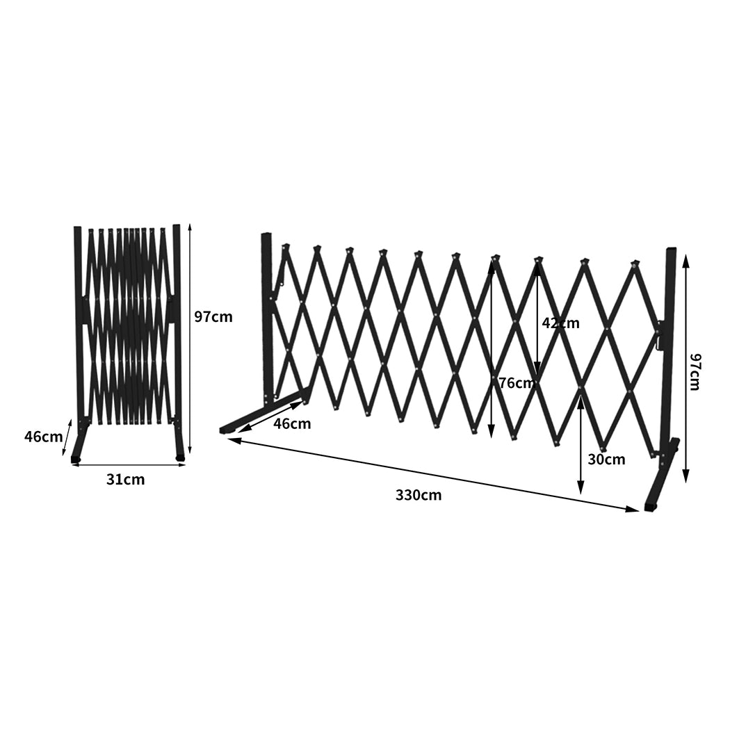 Garden Security Fence Gate Expandable Black-1886651053550735362