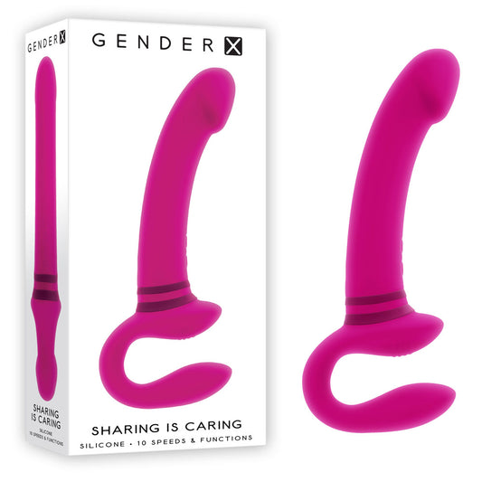 Gender X SHARING IS CARING - Pink 21.9 cm USB Rechargeable Strapless Strap-On